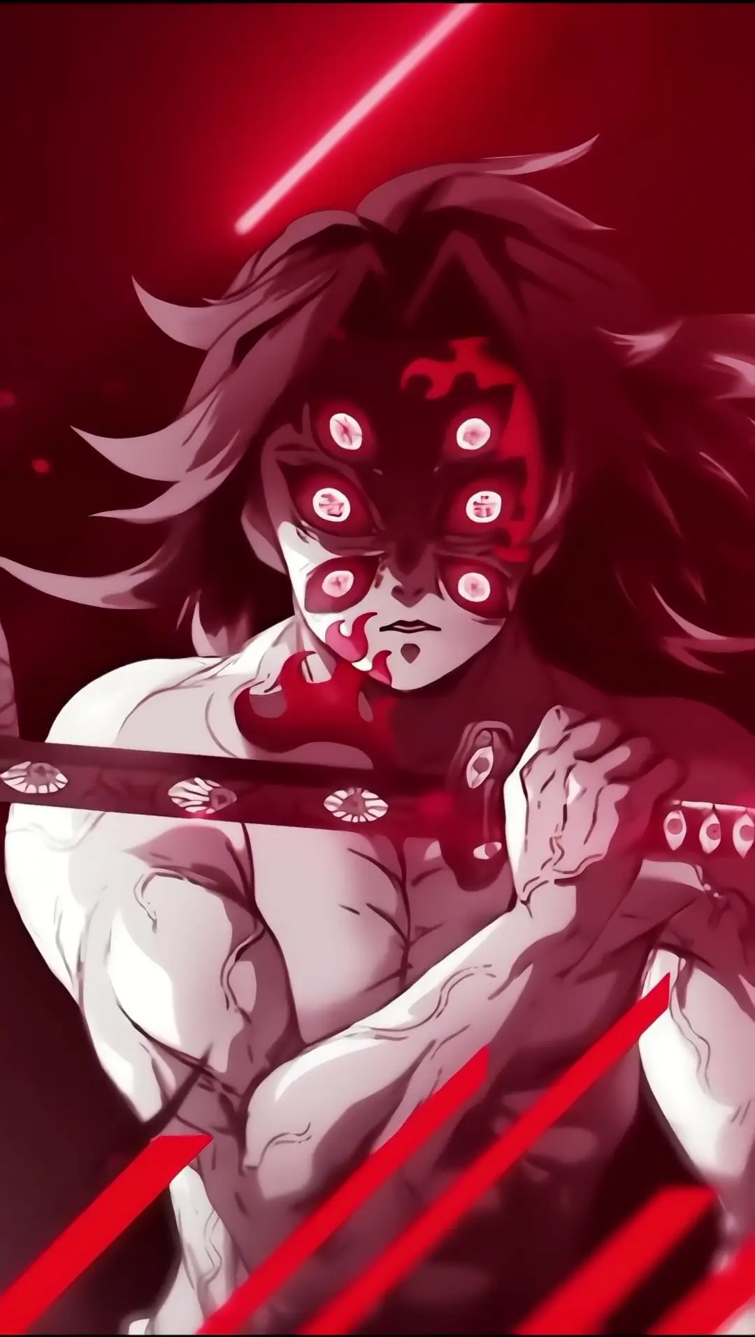 Demon Slayer Kokushibo Blood Red Battle Pose