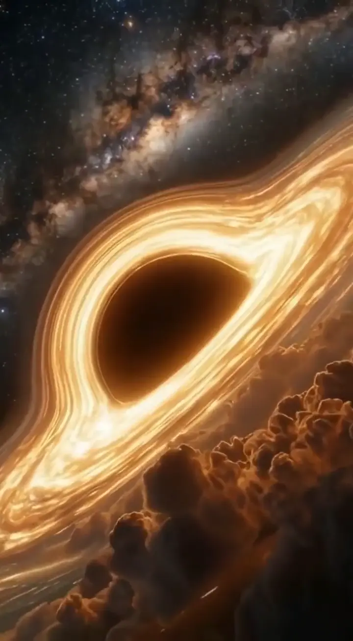 Glowing Black Hole Accretion in 4K Space Wallpaper