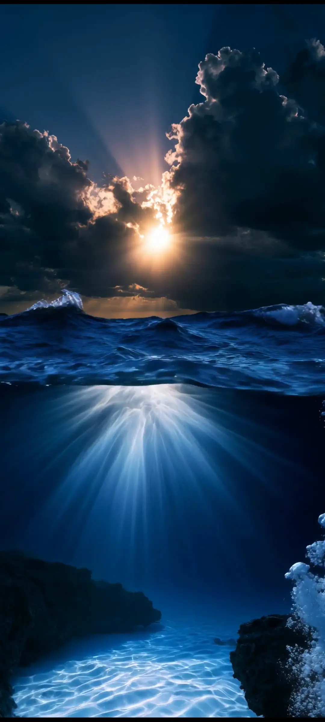 Sun Rays Underwater Ocean 4K Nature Live Wallpaper