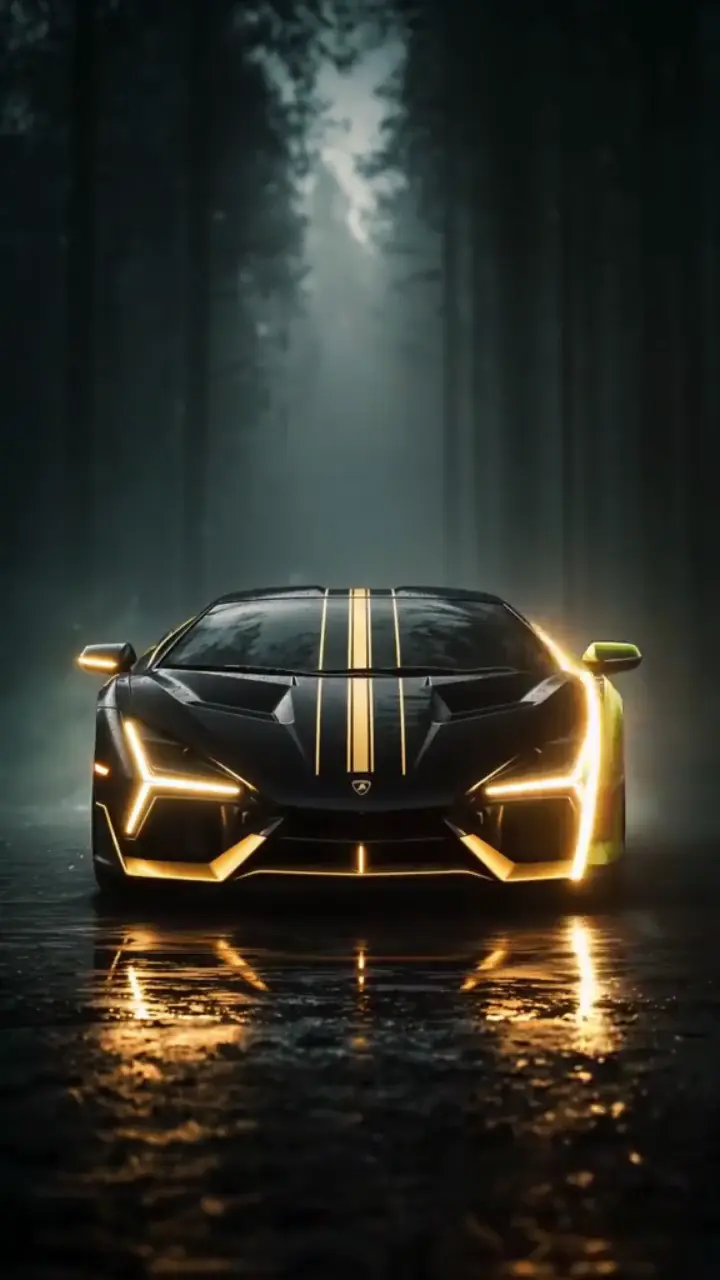 Lamborghini Sian Gold Stripes 4K Live Wallpaper