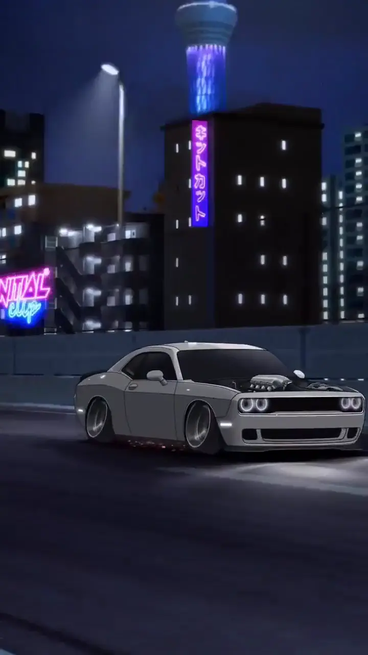 Dodge Challenger Neon Night City Live Wallpaper