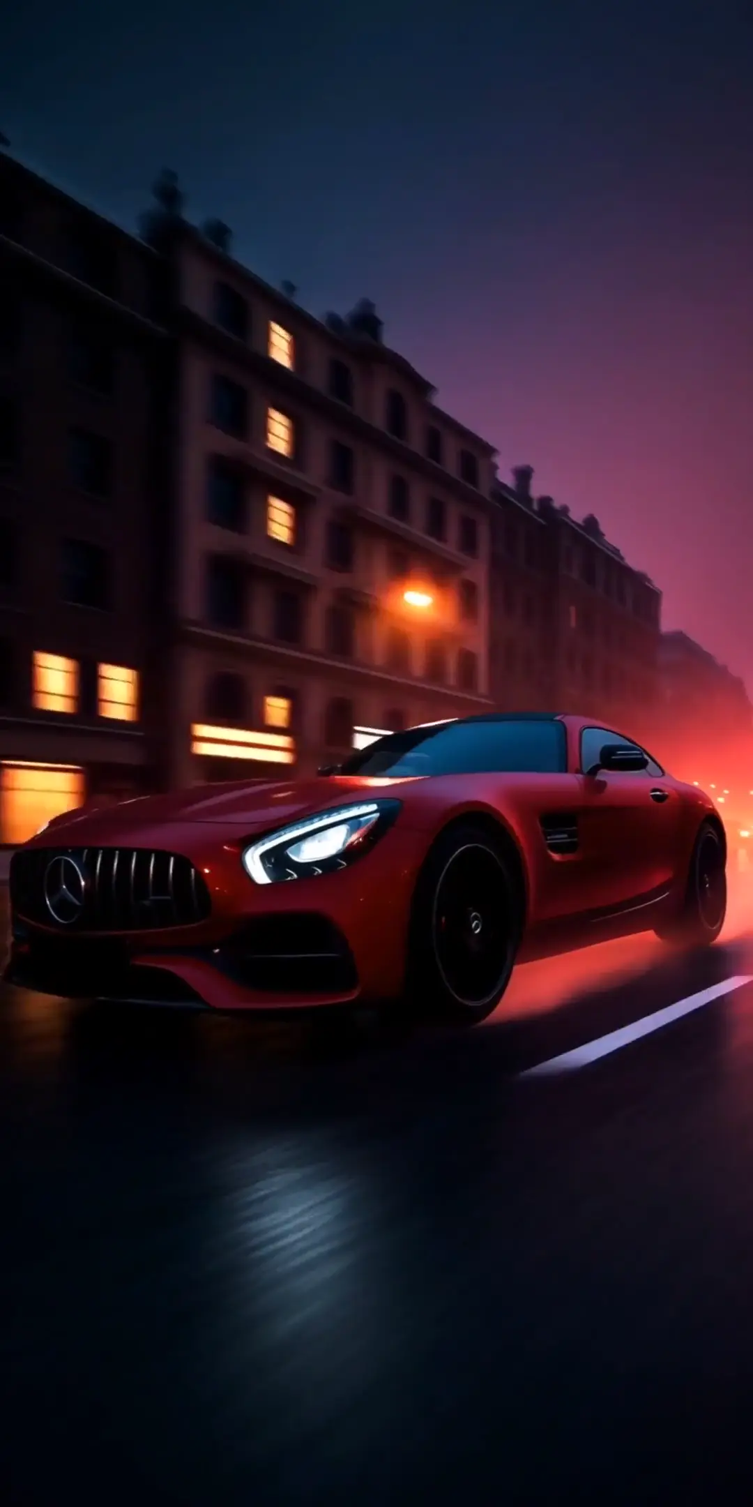 Mercedes-Benz Sport Car Neon Drive Animated Wallpaper