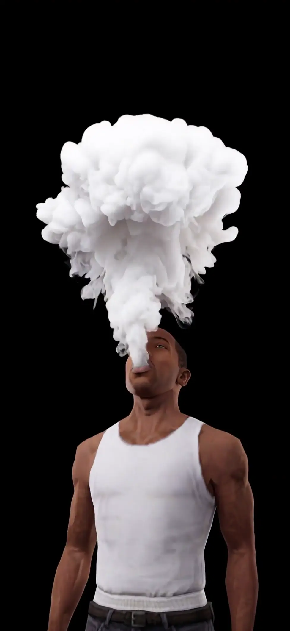 CJ Blowing Upward Smoke GTA San Andreas Live Wallpaper