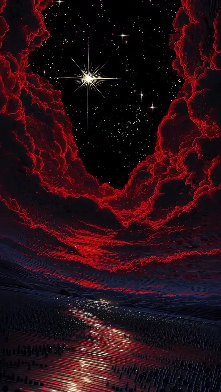 Red Cosmic Clouds 4K Live Space Wallpaper
