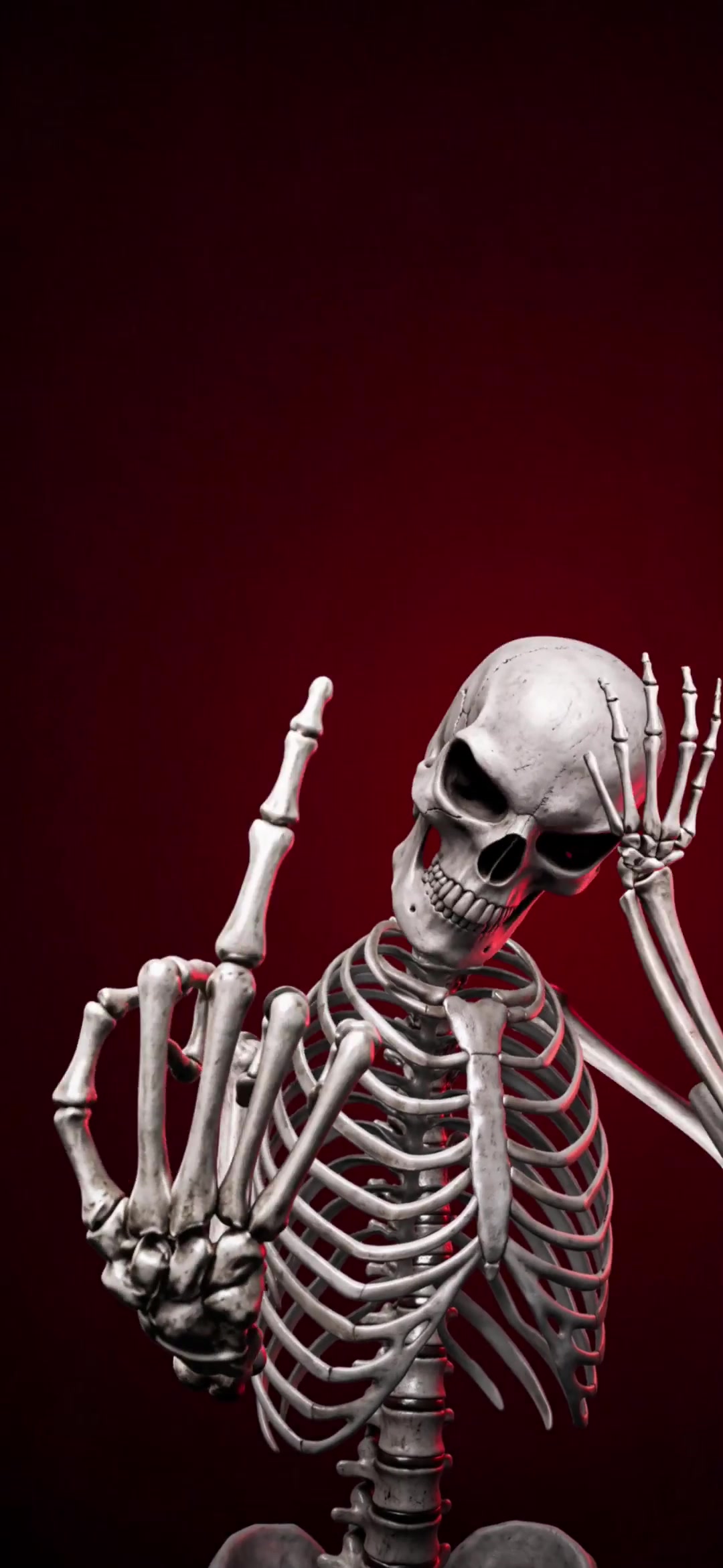 Defiant Skeleton Pose Live Wallpaper