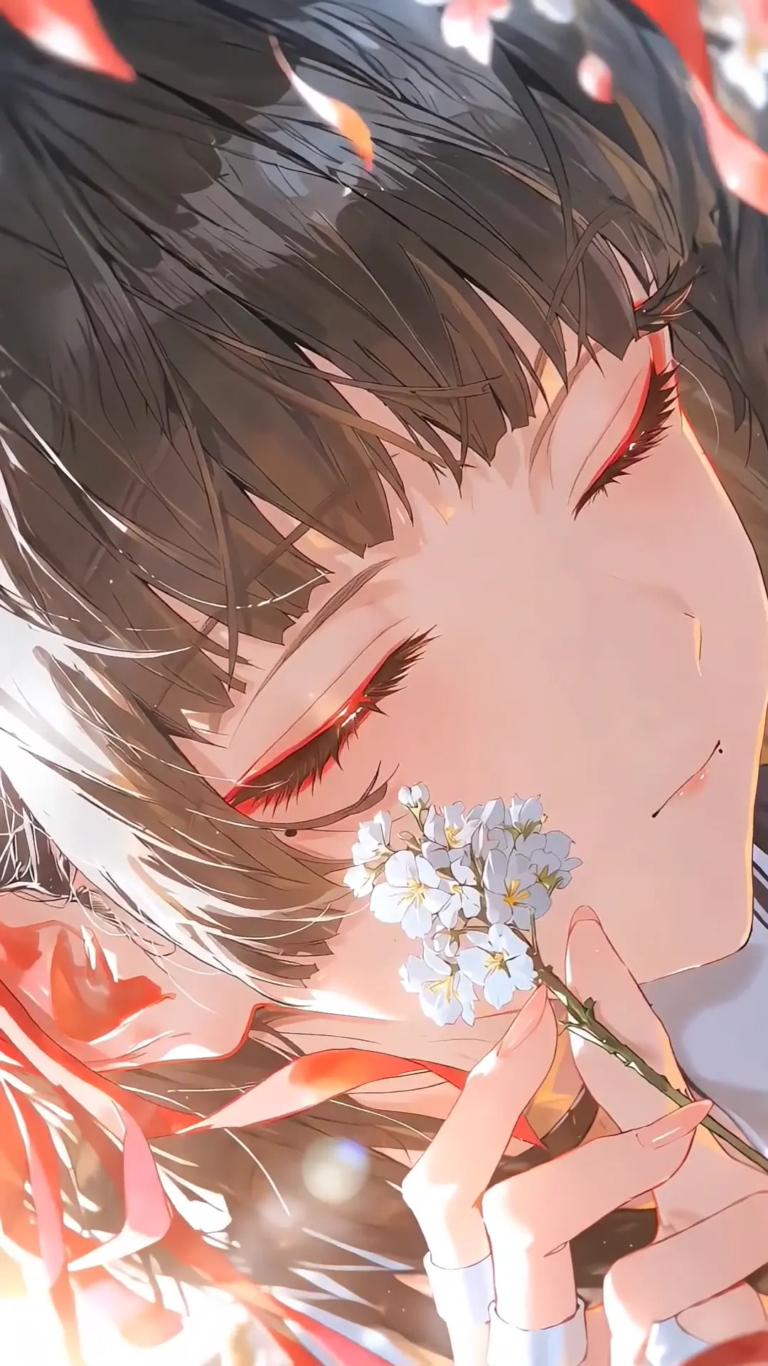 Chisa Anime Girl Aesthetic Wallpaper with Red Eyes