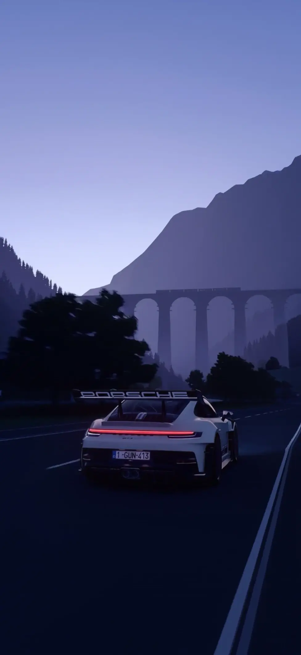 Porsche 911 GT3 on Mountain Road at Twilight in 4K
