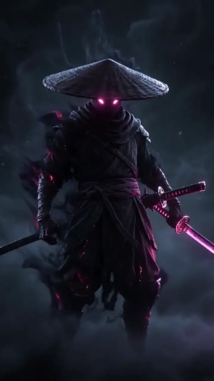 Shadow Samurai Neon Warrior Live Wallpaper 4K