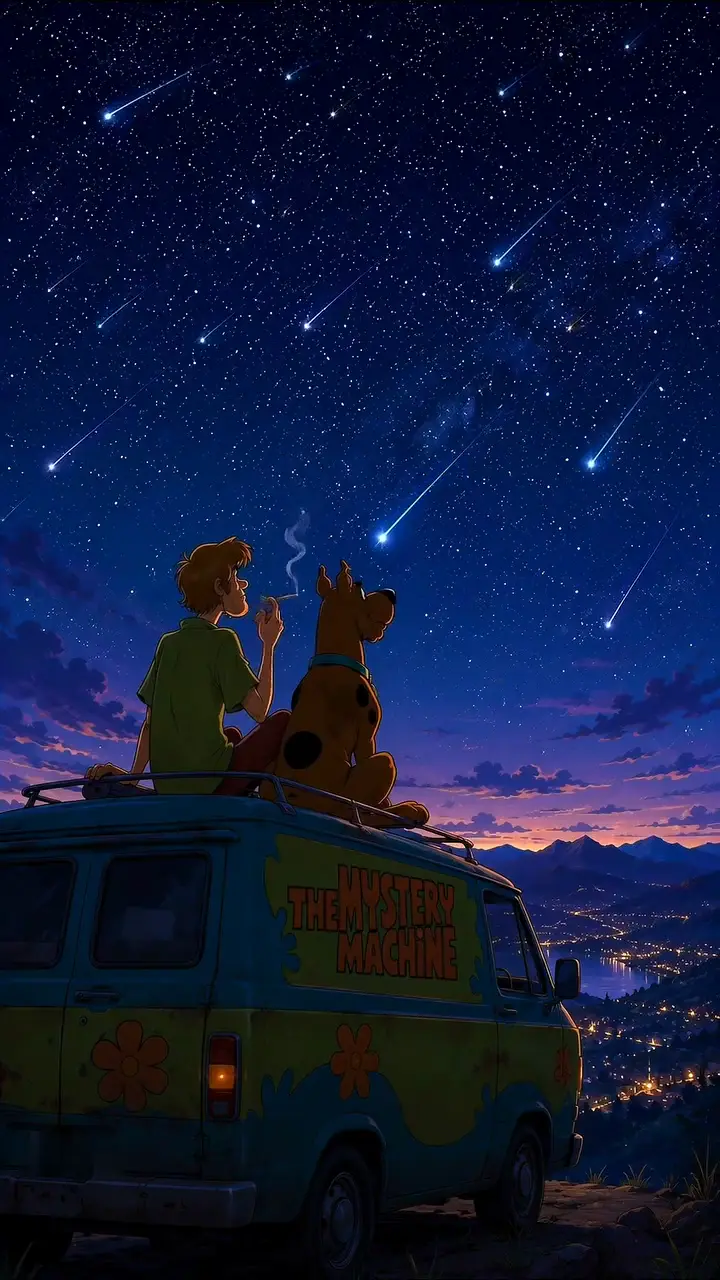 Scooby-Doo Stargazing Night Live Wallpaper in 4K