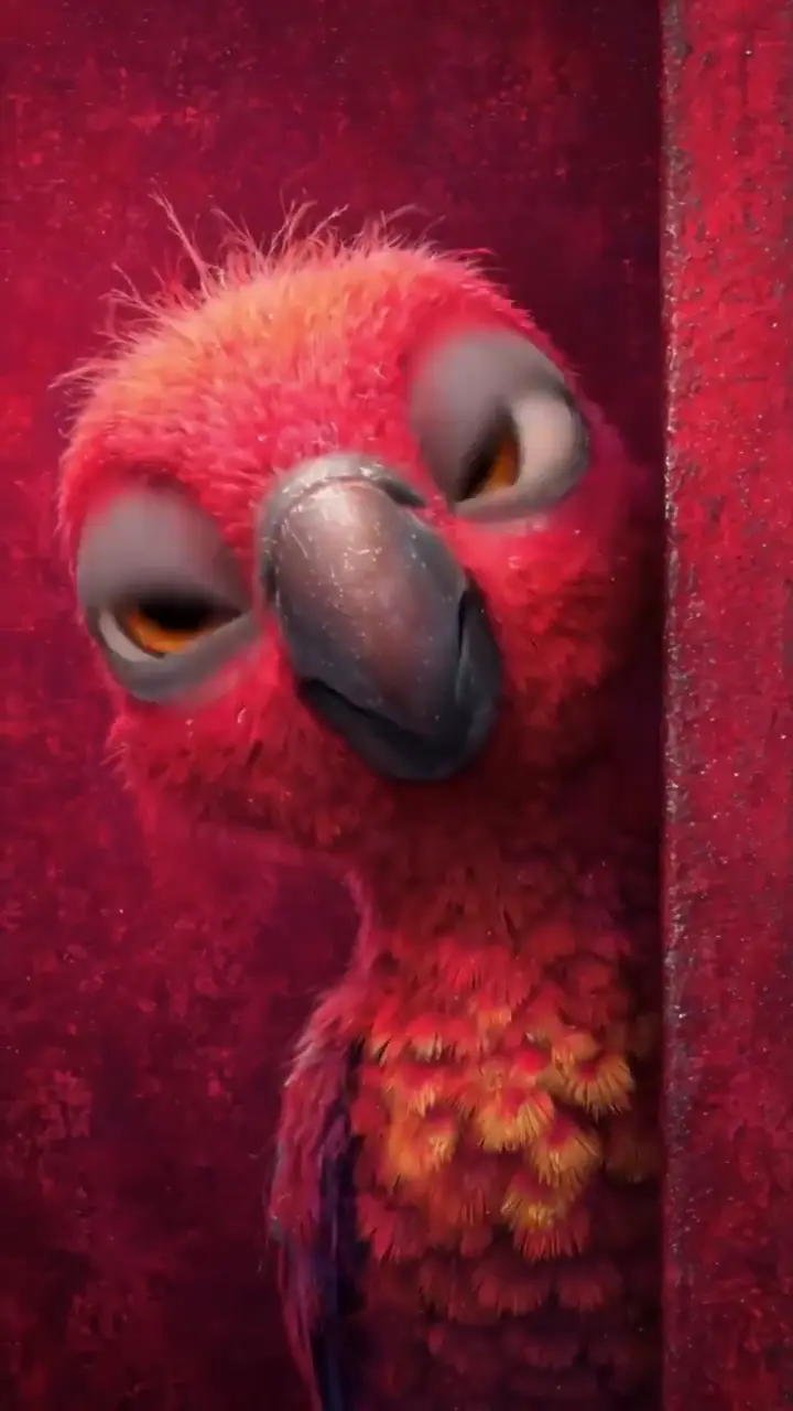 Adorable Animated Red Parrot 4K Live Wallpaper
