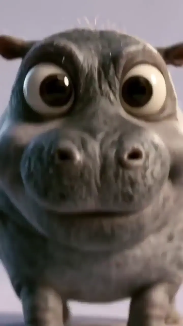 Adorable Cartoon Baby Hippo Animated Wallpaper