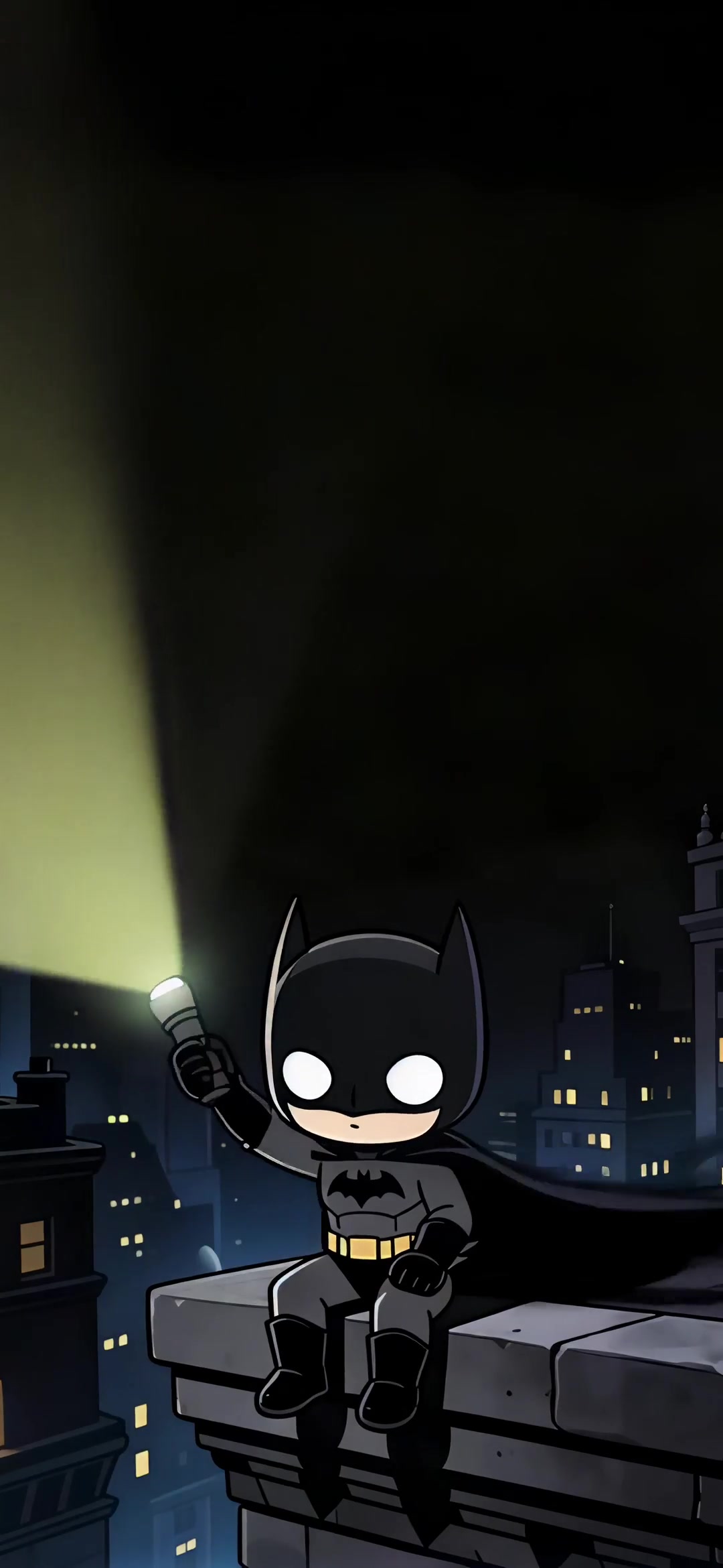 Chibi Batman on Rooftop