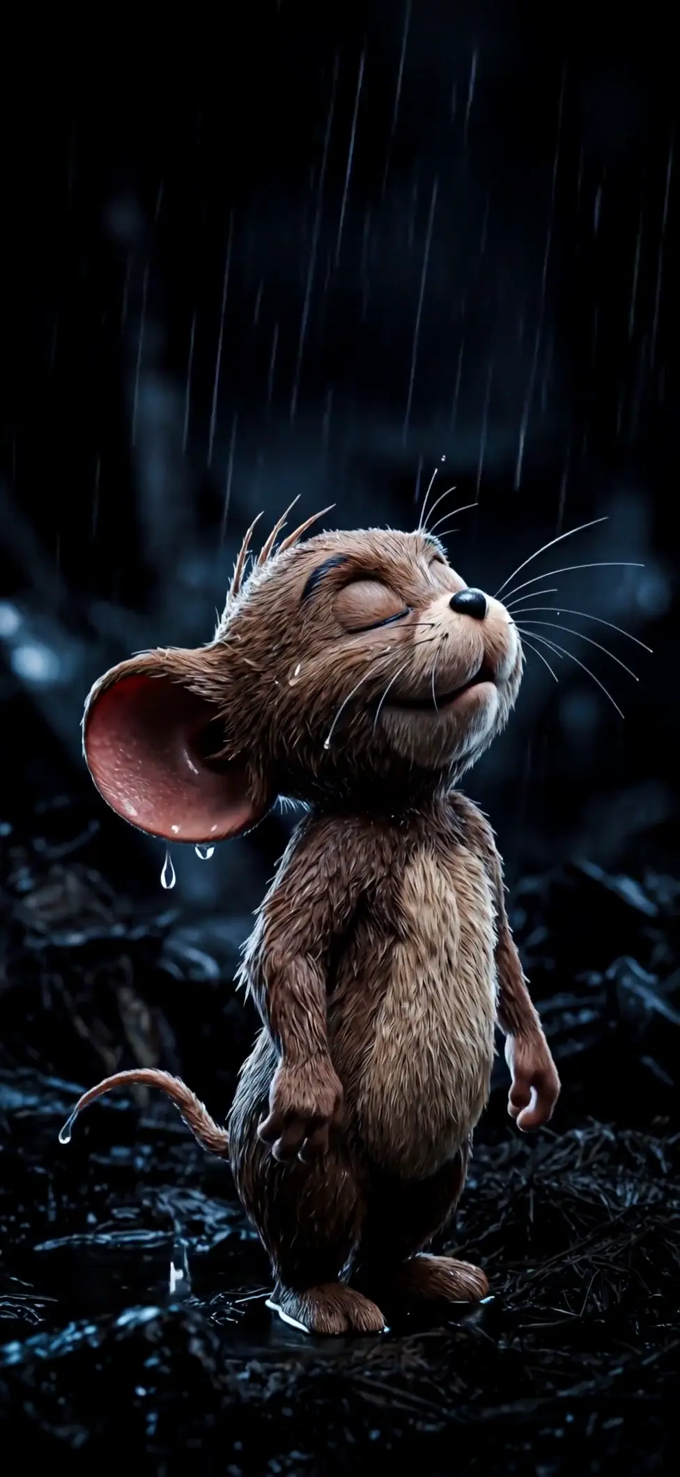 高清3D杰瑞鼠雨景动态壁纸
