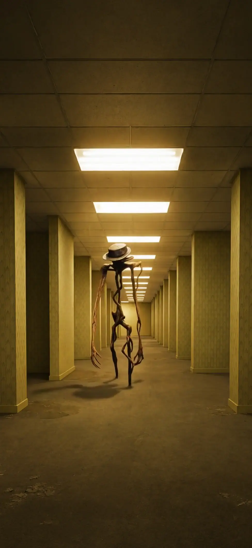 Eerie Backrooms Hat Man 4K Horror Live Wallpaper