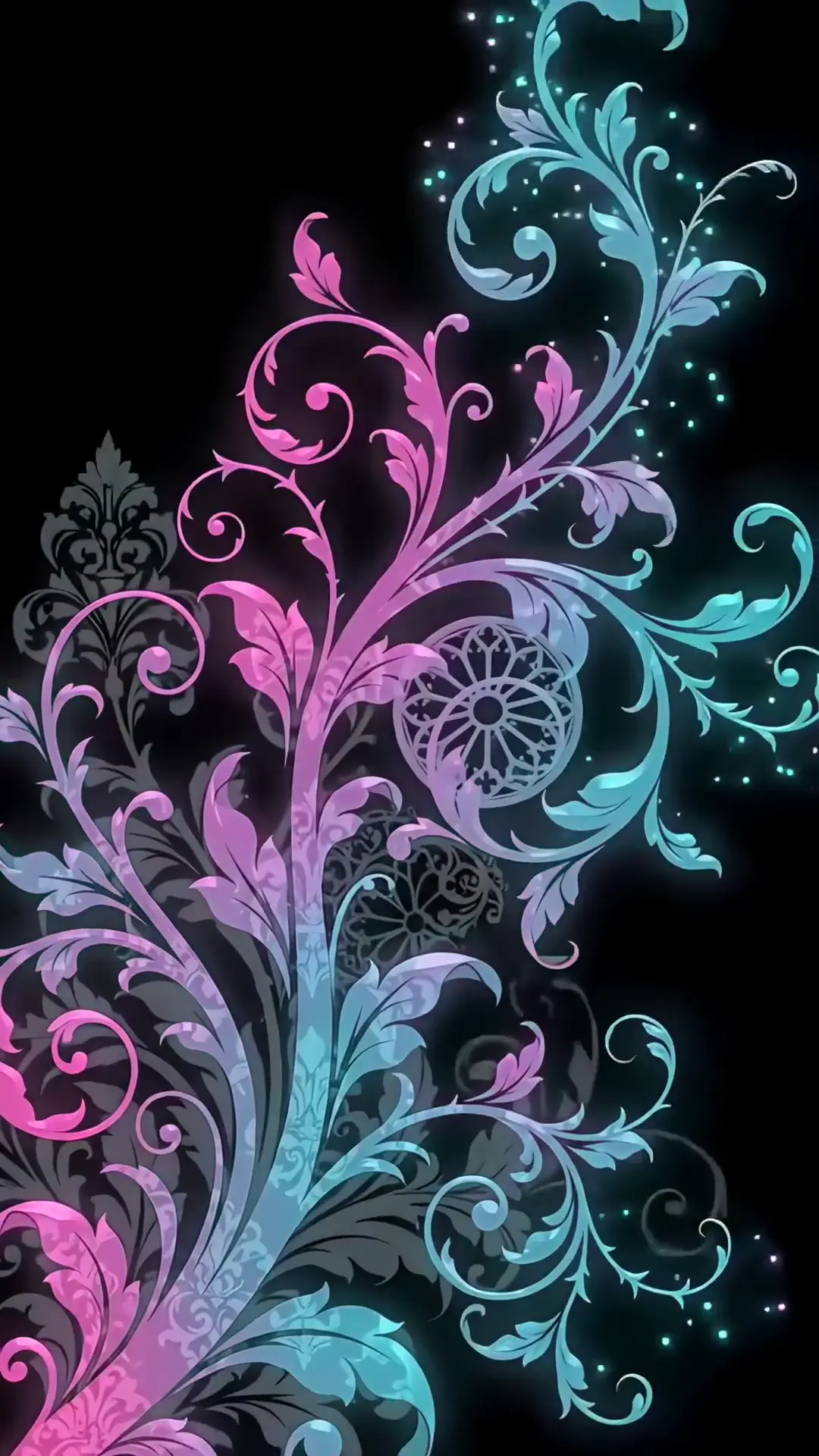 Neon Ornate Filigree Live Wallpaper in 4K
