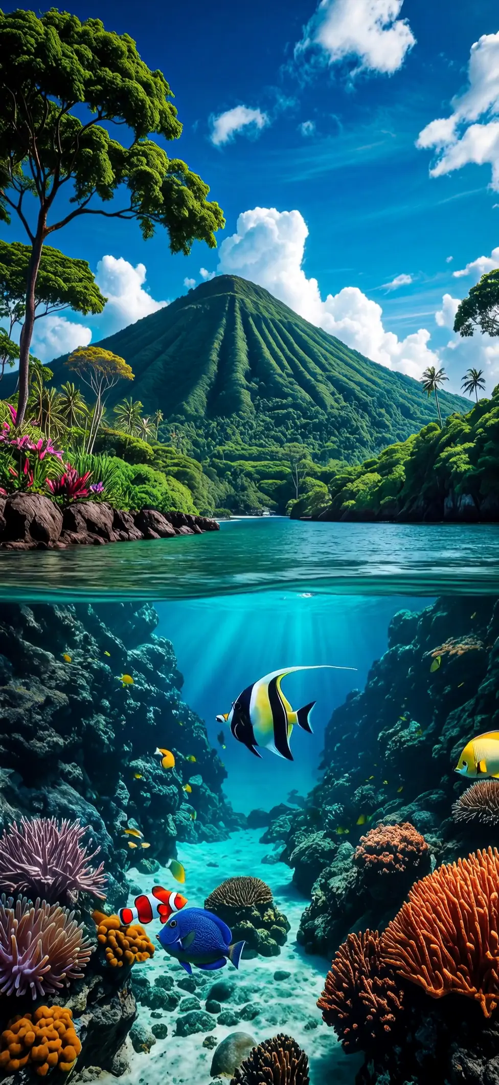 Tropical Island Coral Reef 4K Nature Live Wallpaper