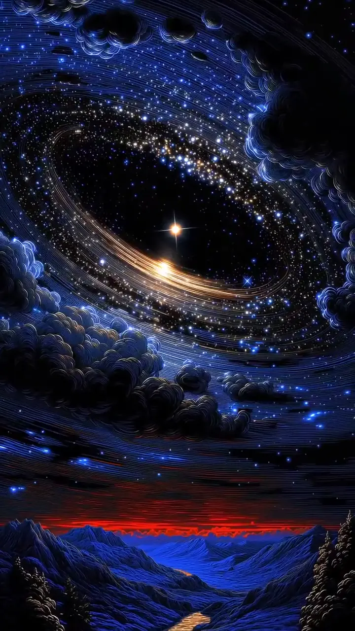 Swirling Galaxy Space Art 4K Live Wallpaper