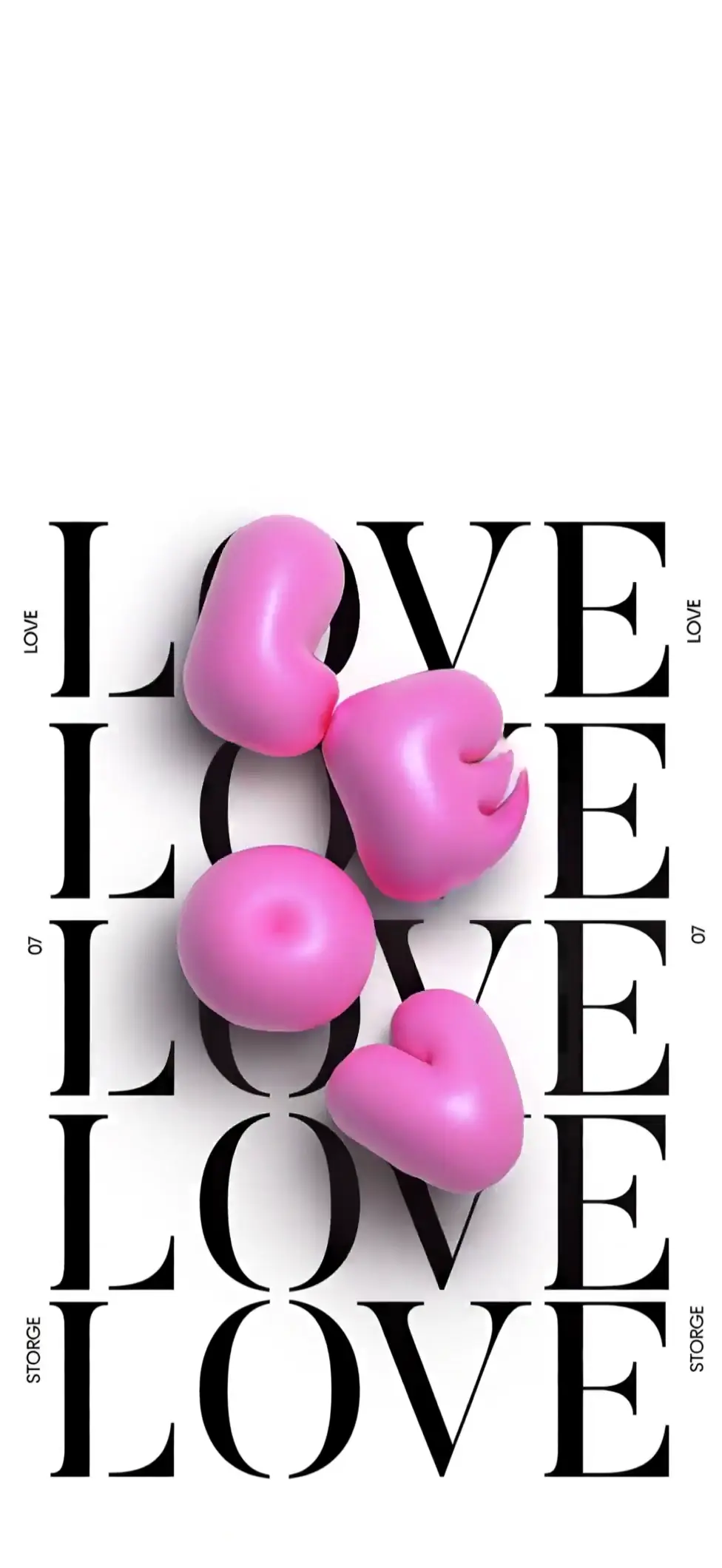 Minimal Pink Love 3D Live Wallpaper for iPhone