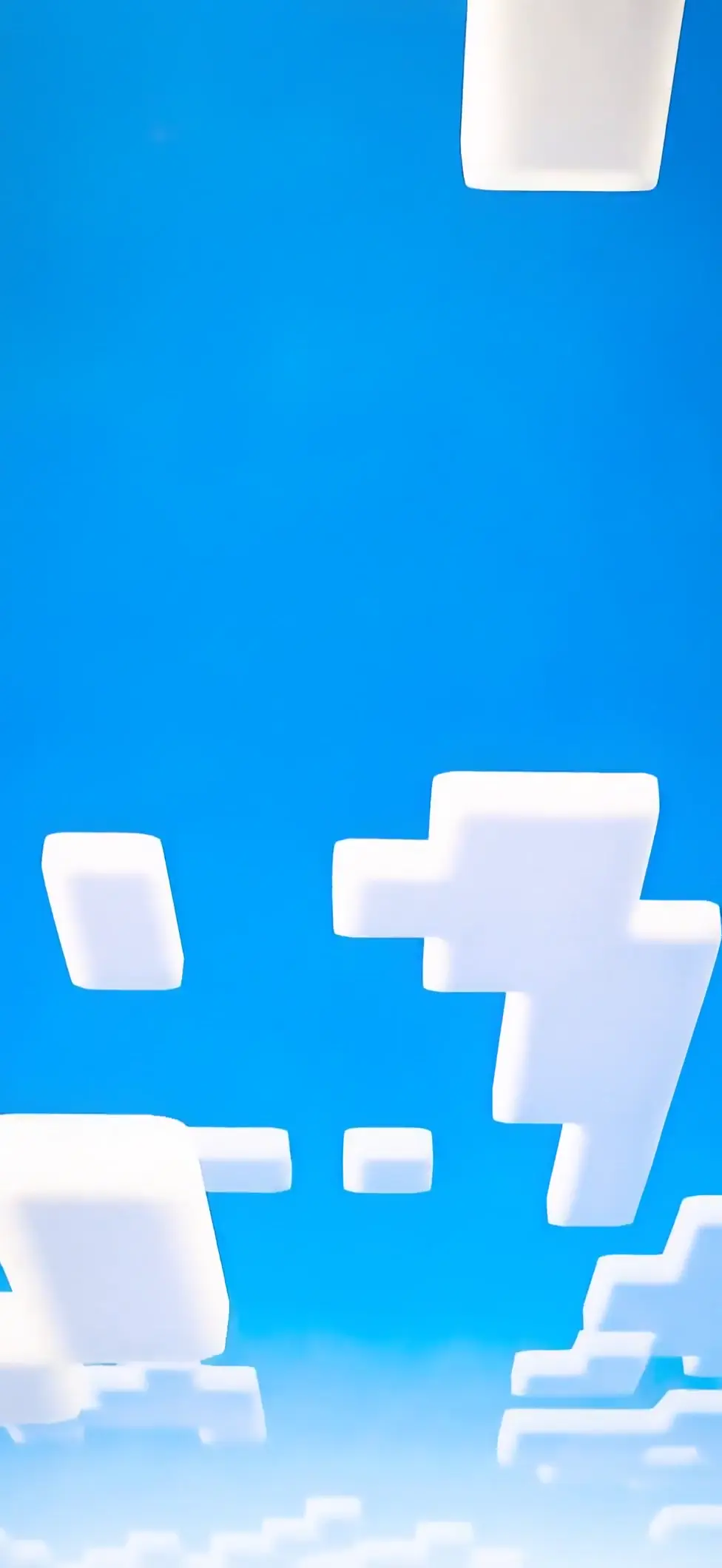 Minimalist Minecraft Pixel Cloud Blue Sky Wallpaper