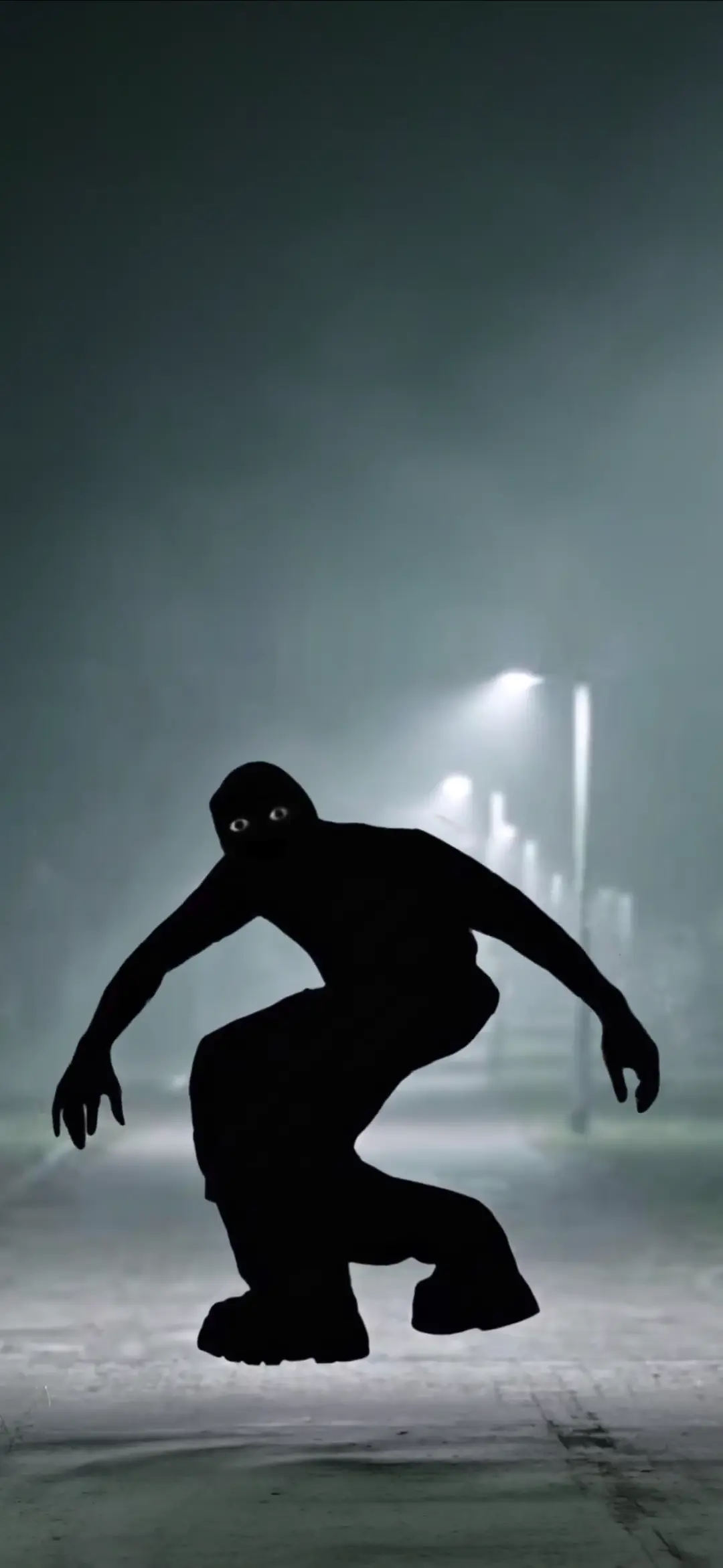 Glowing Eyes Black Figure Creepy Horror Wallpaper