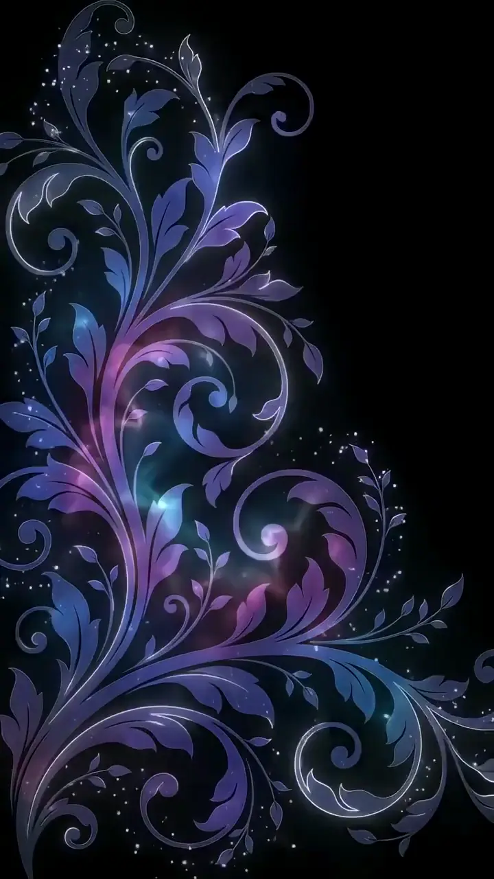 Glowing Floral Vector Swirls Abstract Live Wallpaper