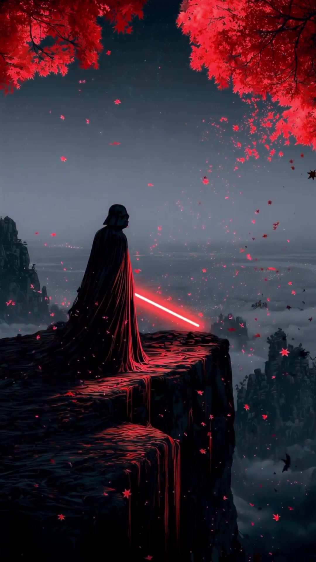Darth Vader Crimson Autumn Cliffside