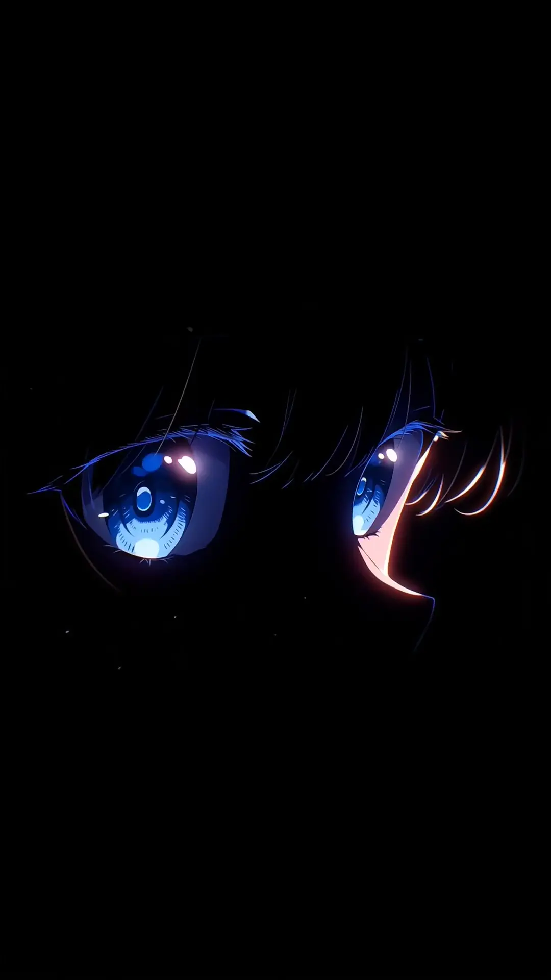 Glowing Blue Anime Eyes 4K Amoled Live Wallpaper