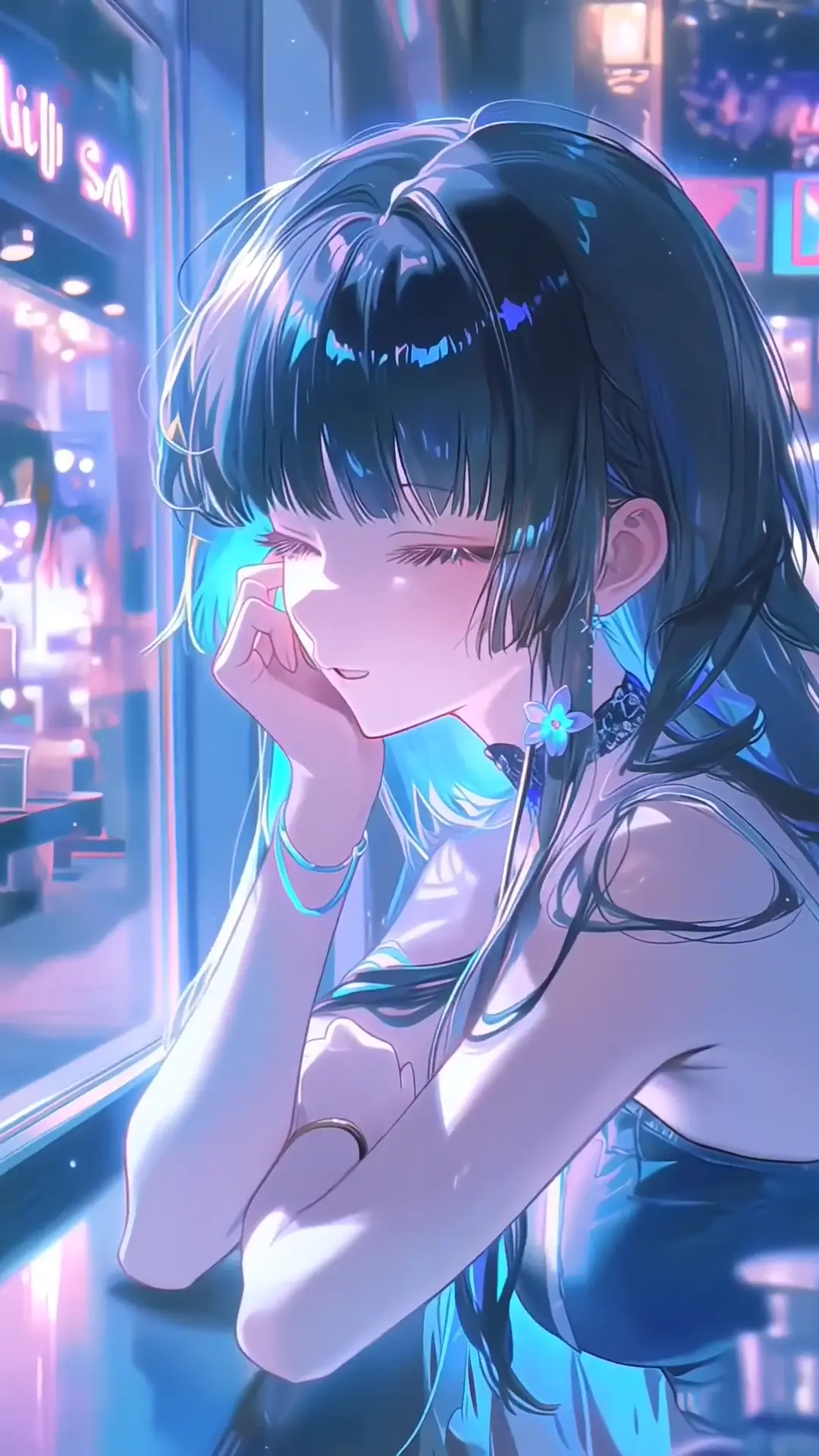 Cyberpunk Anime Girl Neon Aesthetic Live Wallpaper
