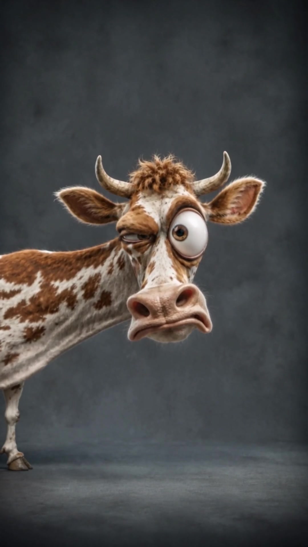 Wacky Eyed Cartoon Cow Live Wallpaper