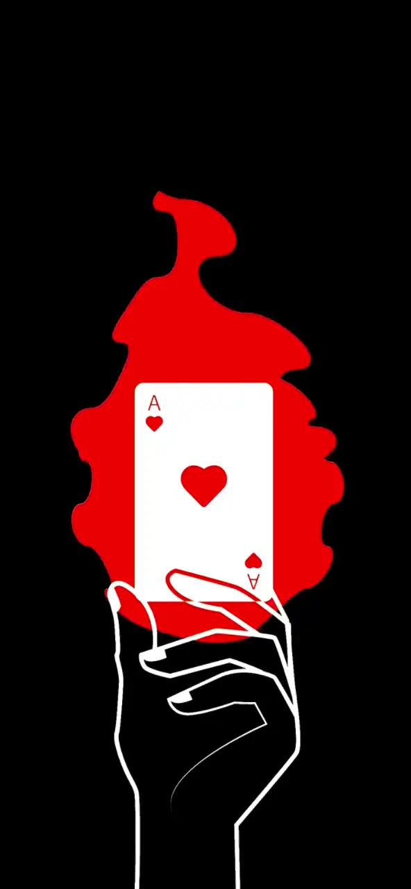 Minimalist Ace of Hearts Animated AMOLED Wallpaper