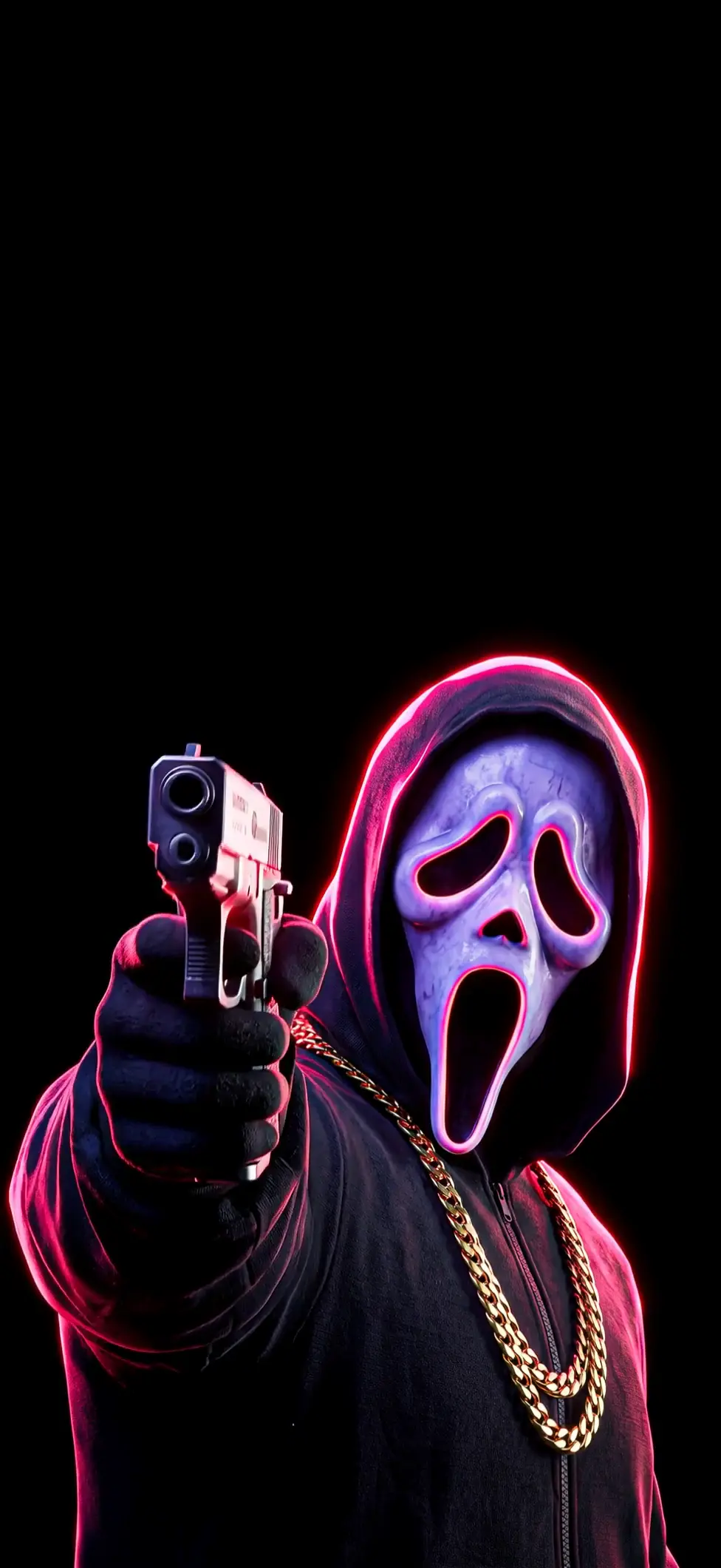 Ghostface Neon 3D Horror Live Wallpaper in 4K