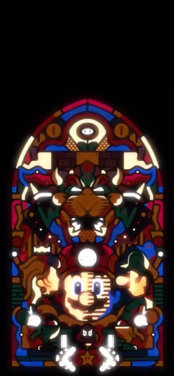 Super Mario Stained Glass Art