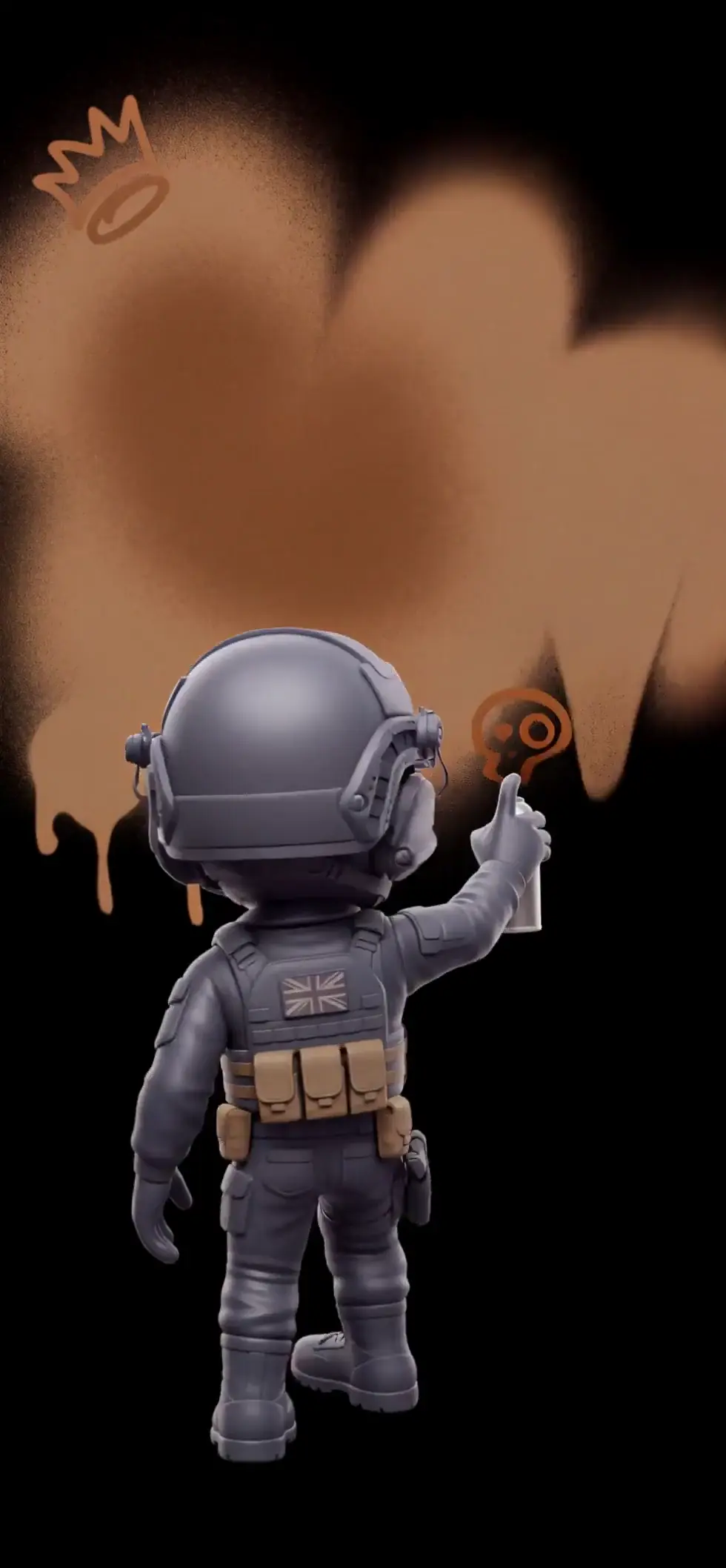Chibi Ghost Graffiti Live Wallpaper for Modern Warfare Fans