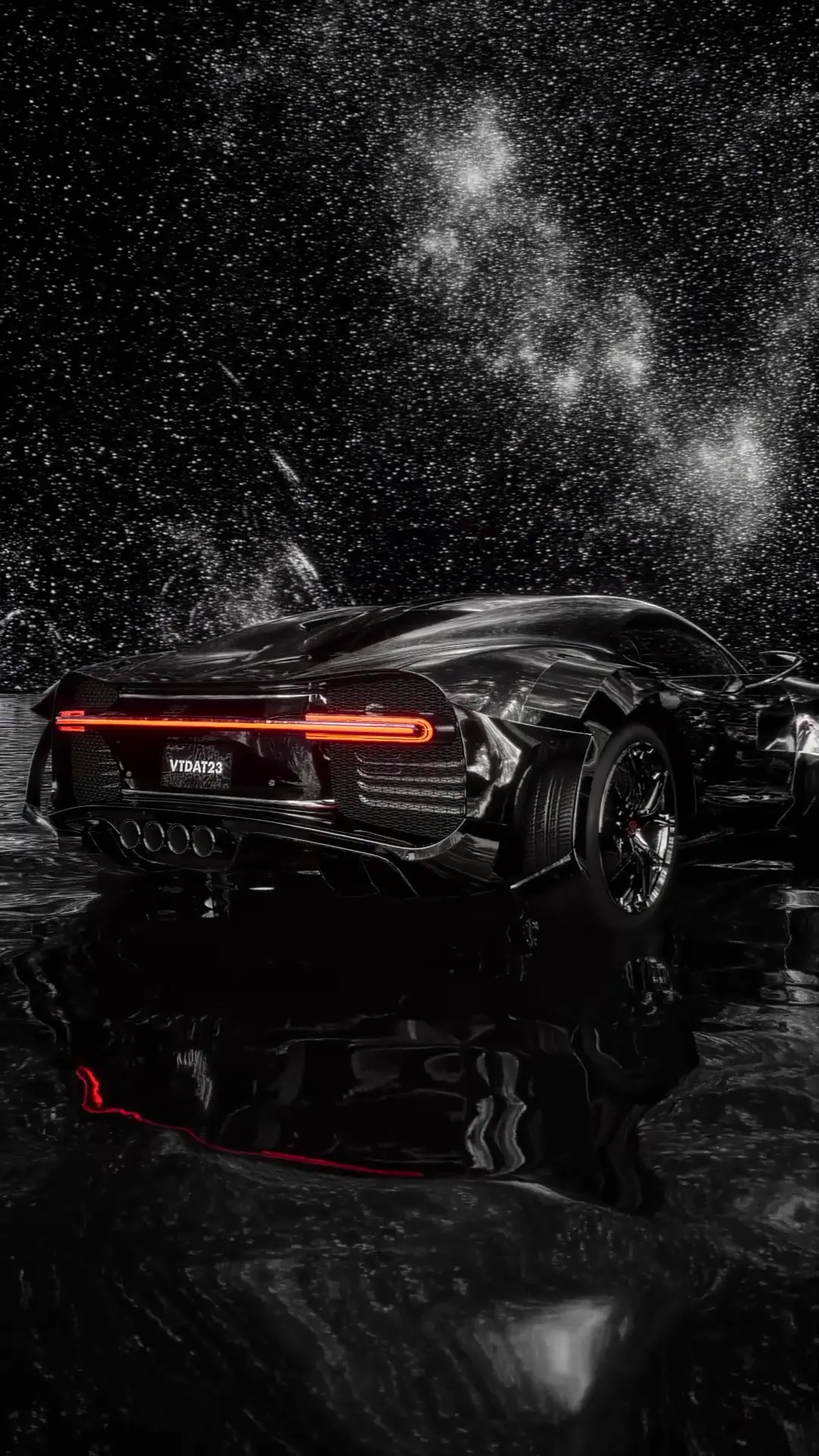 Futuristic Bugatti Chiron Supercar in Cosmic Space Wallpaper