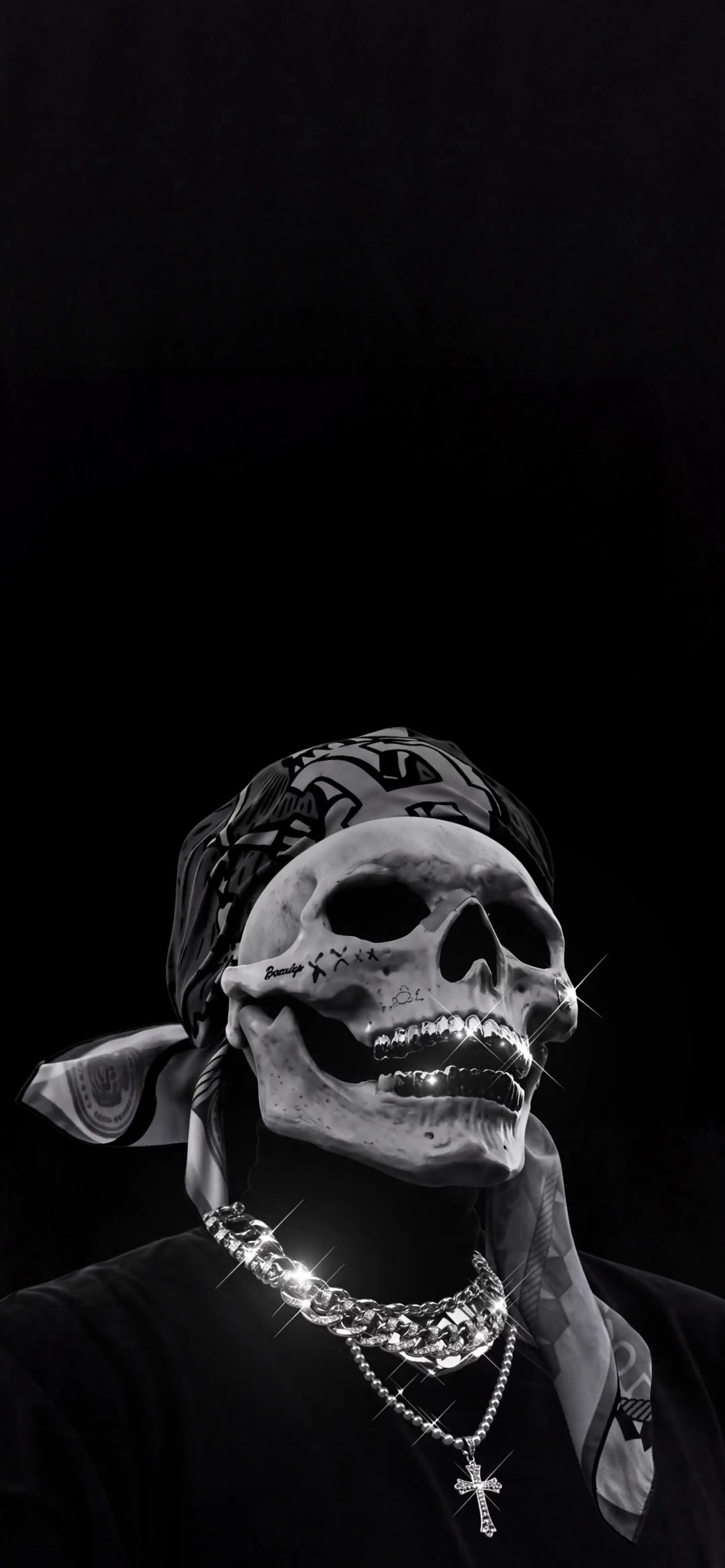Sparkling Skull Bandana Live Wallpaper