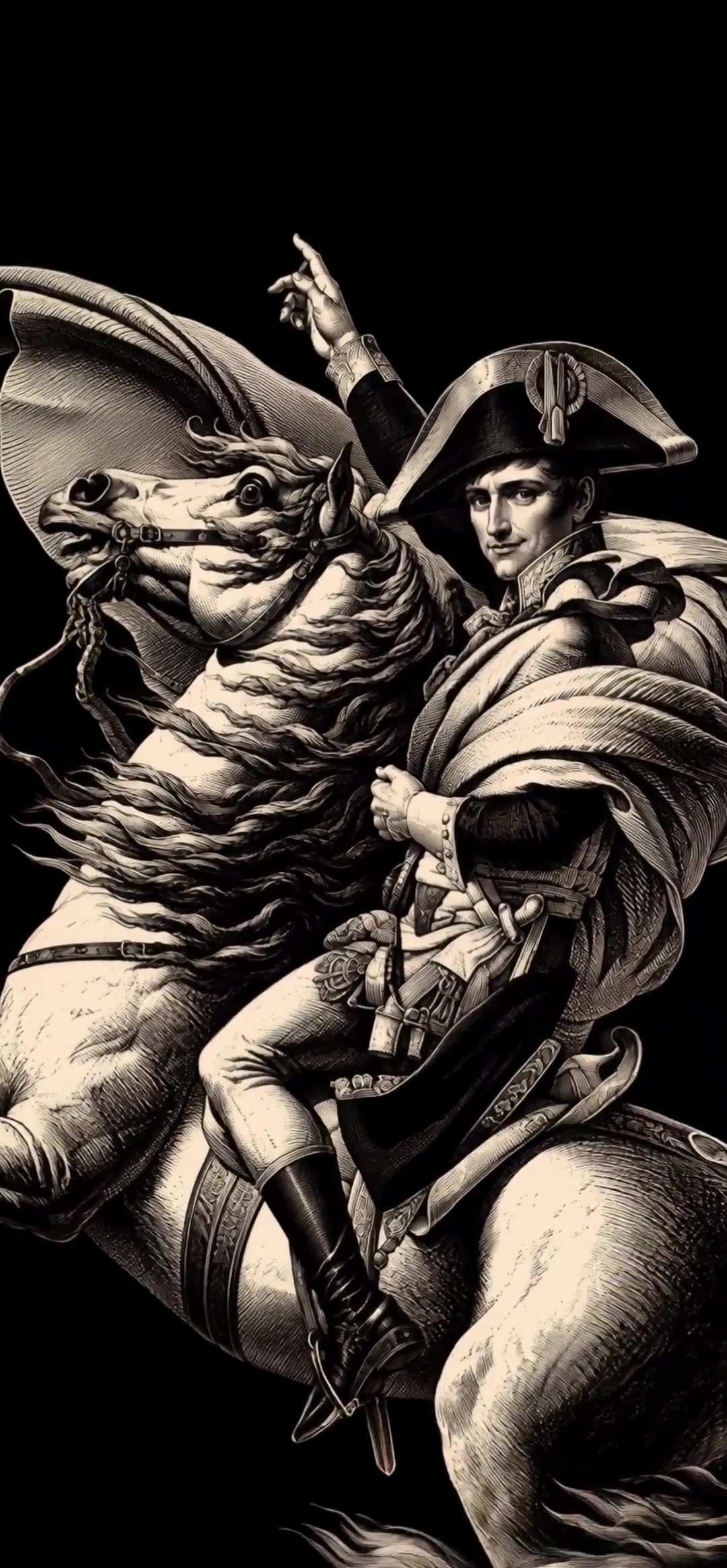 Napoleon Riding Horse Engraving