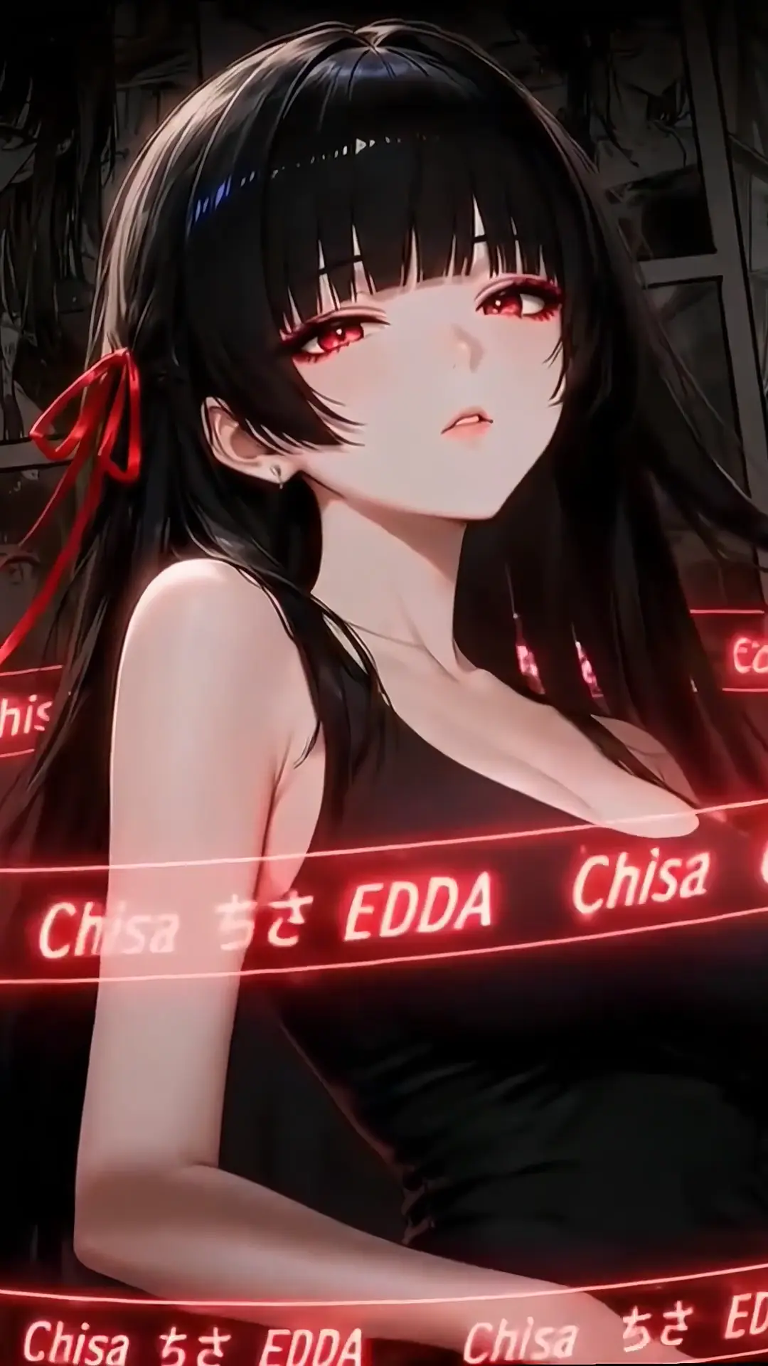 Dark Neon Anime Girl Wallpaper from Wuthering Waves