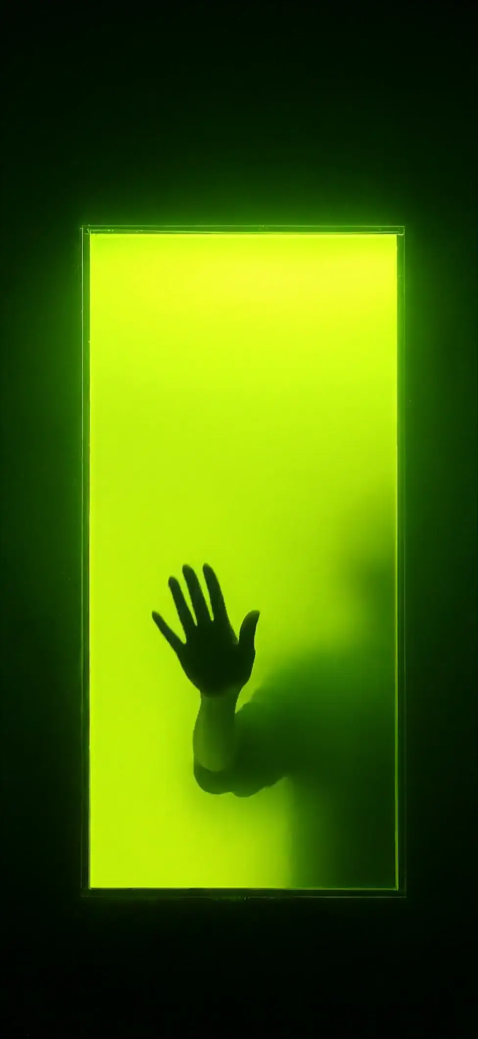Green Neon Hand Silhouette Abstract Live Wallpaper