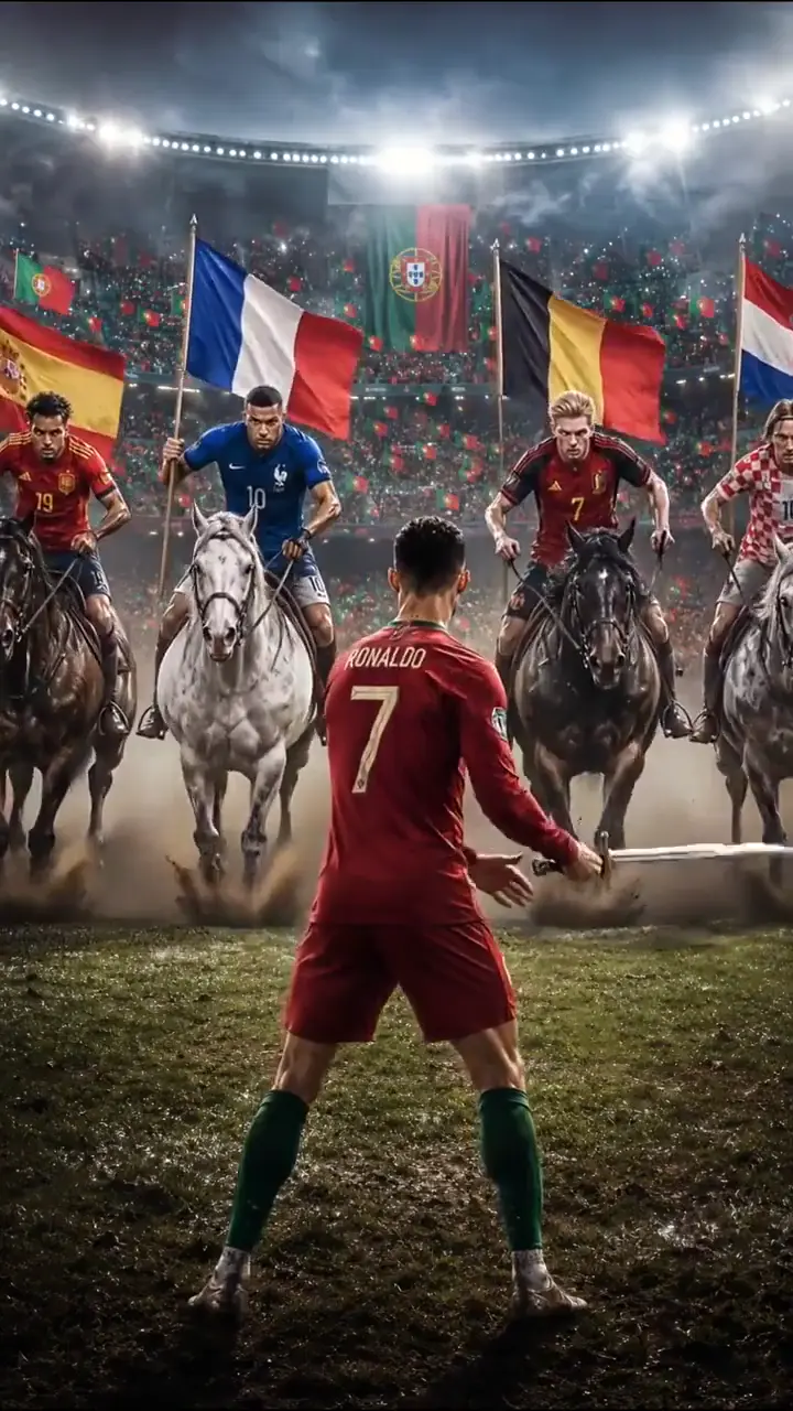 Epic Cristiano Ronaldo Football Warrior Fantasy Wallpaper