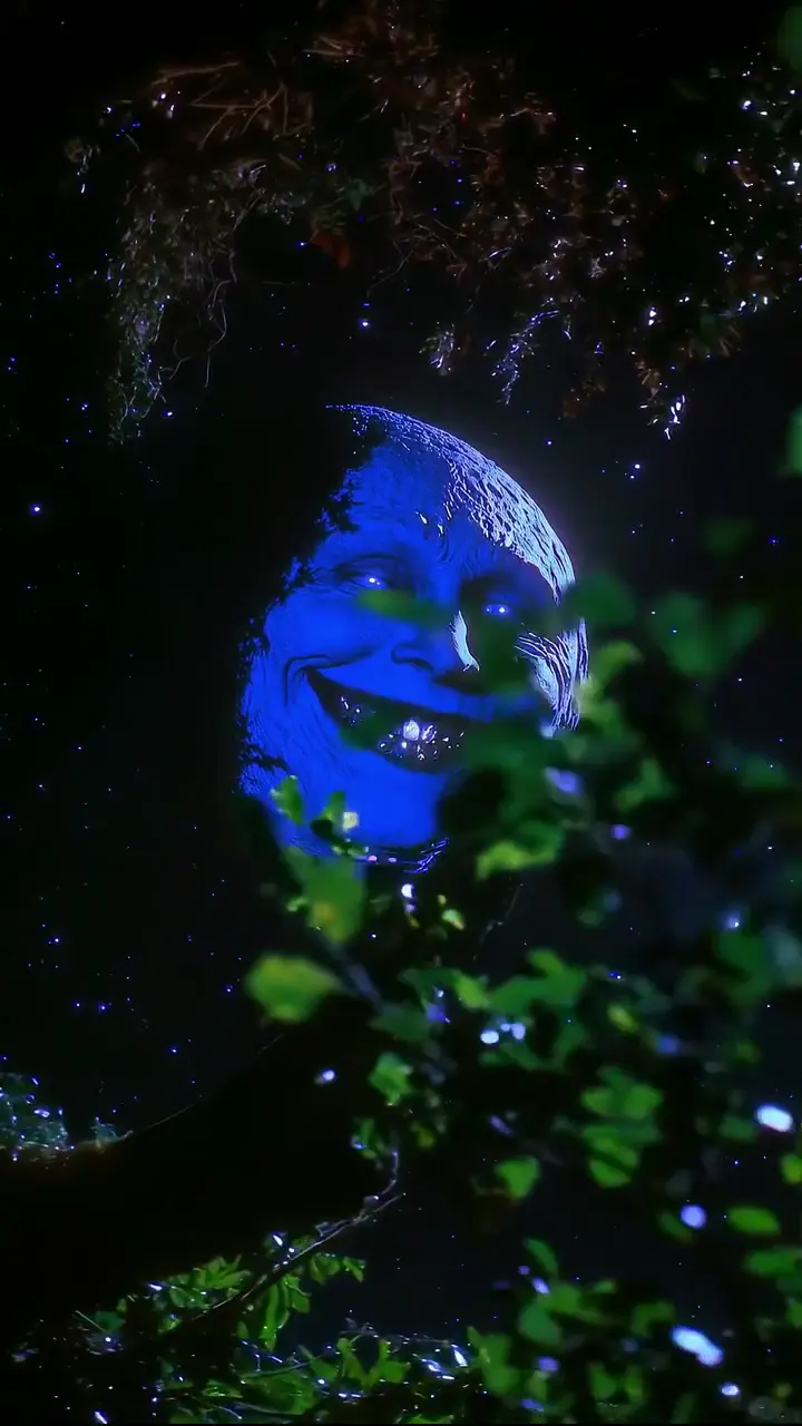 Creepy Blue Moon Smiling Live Wallpaper for Mobile