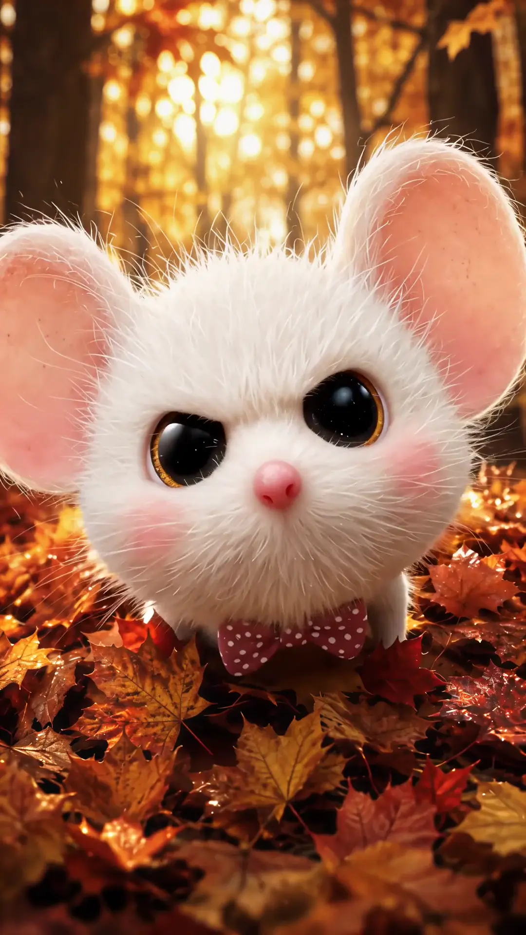 Adorable Animated Mouse Autumn Wallpaper in 4K