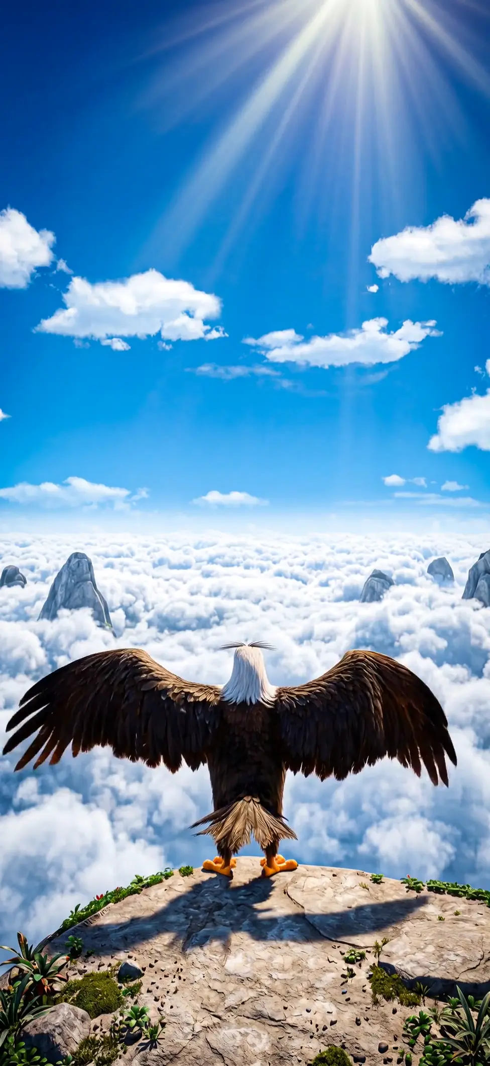 Mighty Eagle Above Clouds 4K Live Wallpaper