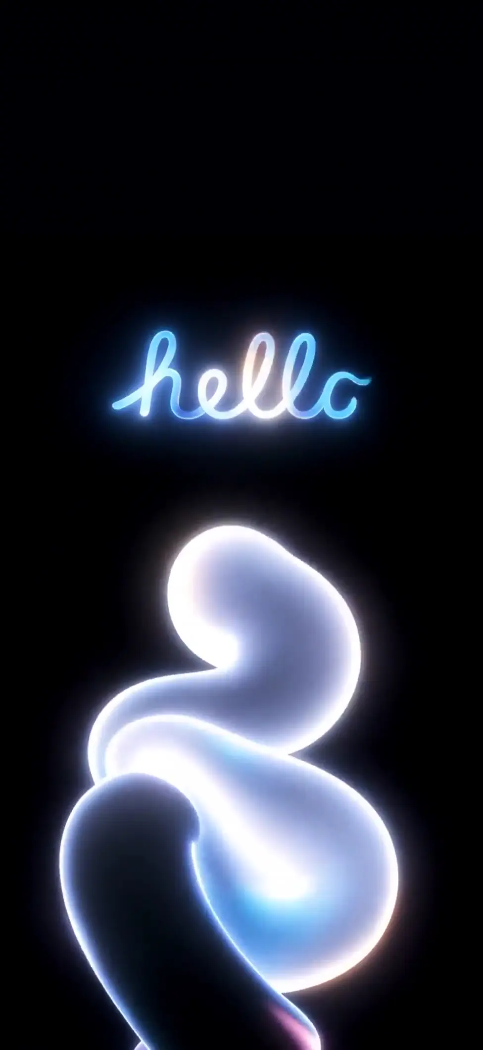 Neon Abstract Hello Live Wallpaper in 4K for iPhone