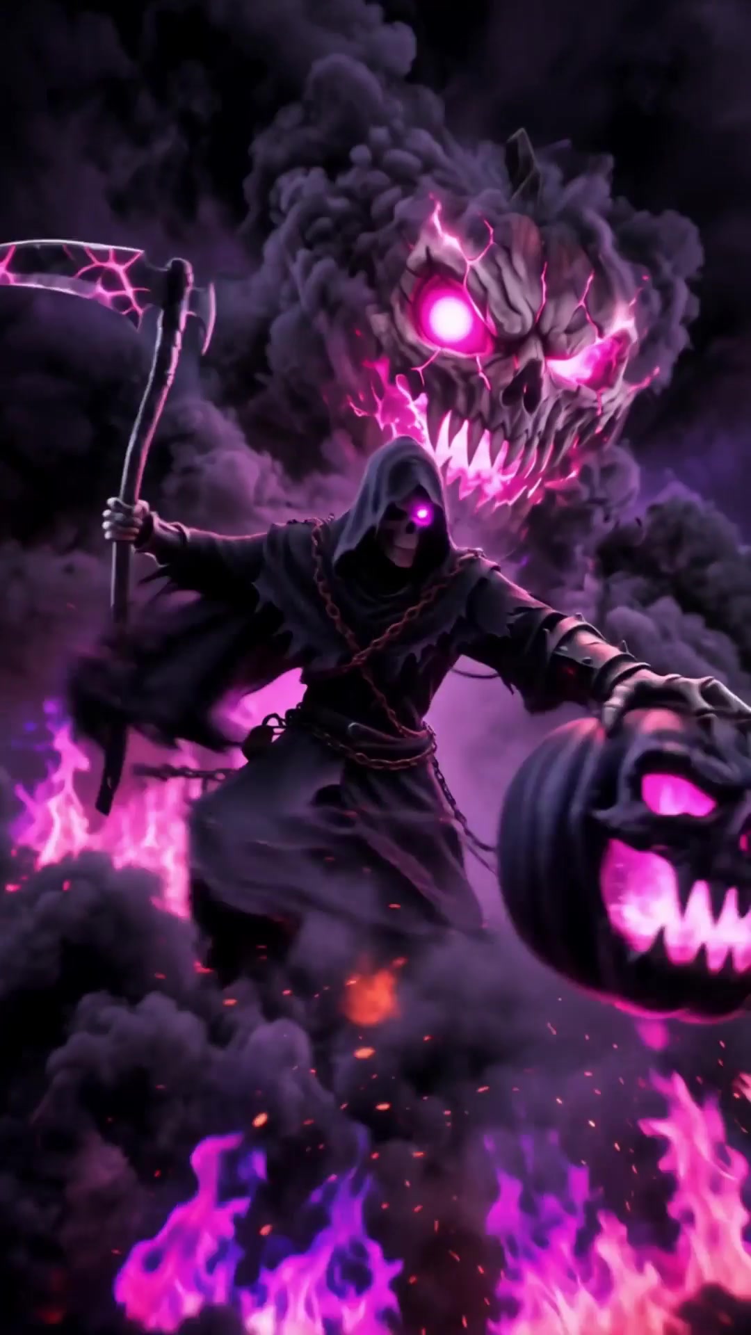 Purple Grim Reaper Live Wallpaper