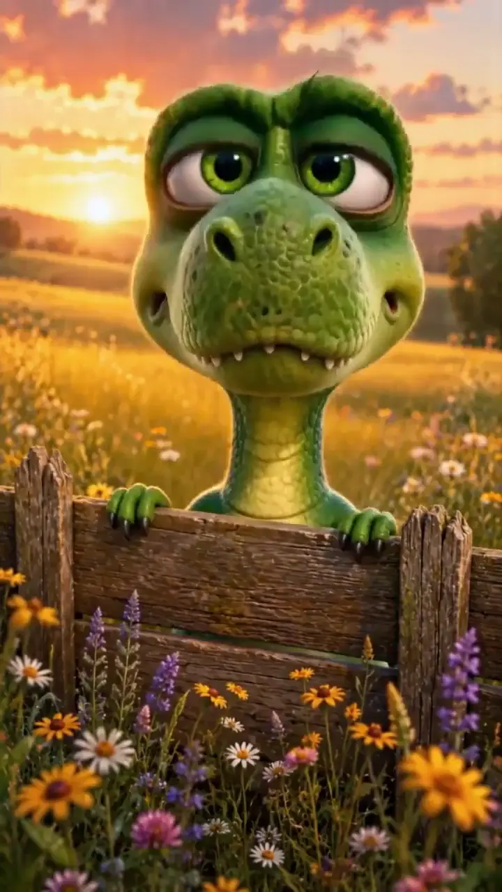 Cute Green Cartoon Dinosaur Live Wallpaper for Mobile