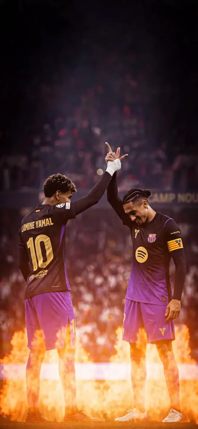 Lamine Yamal Fiery Football Celebration Live Wallpaper