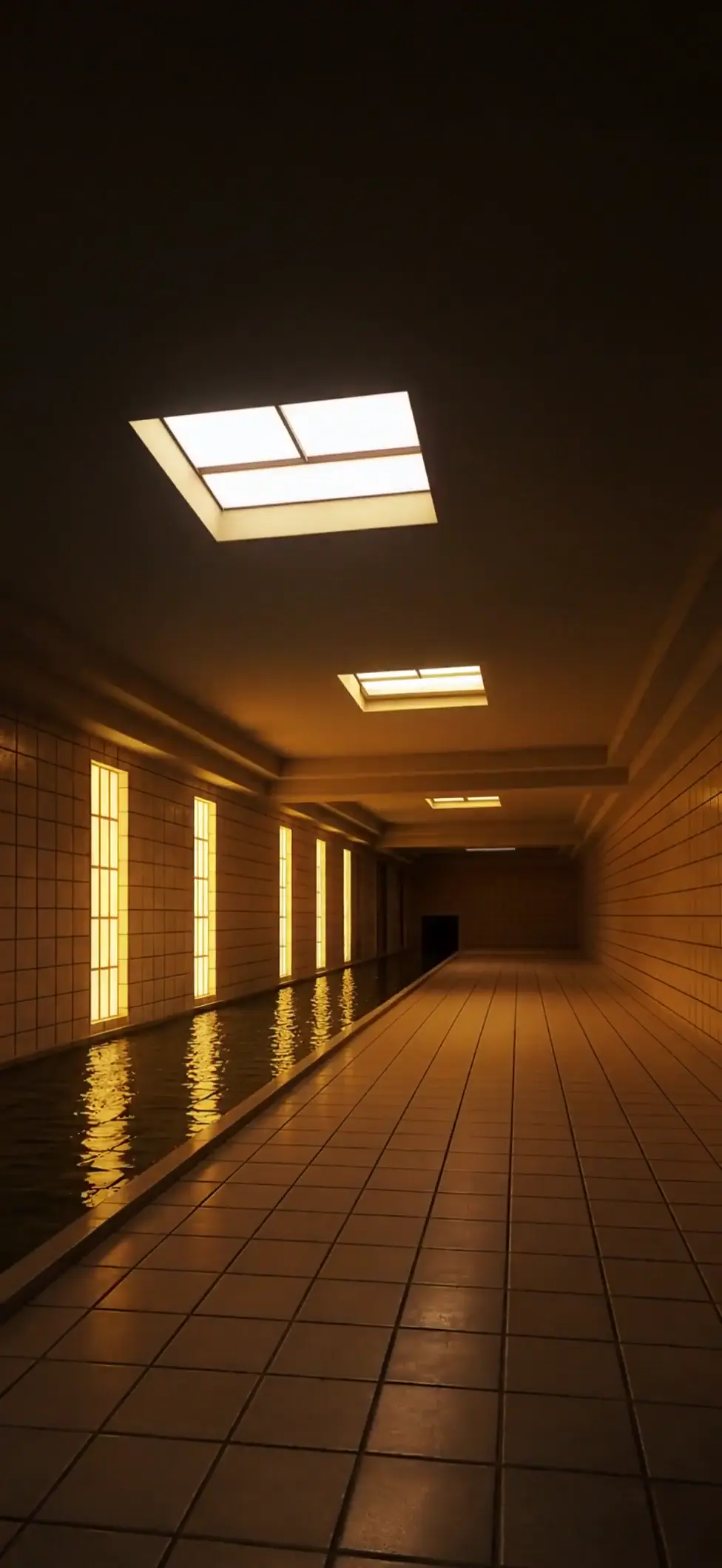 Eerie Liminal Space Corridor 4K Wallpaper