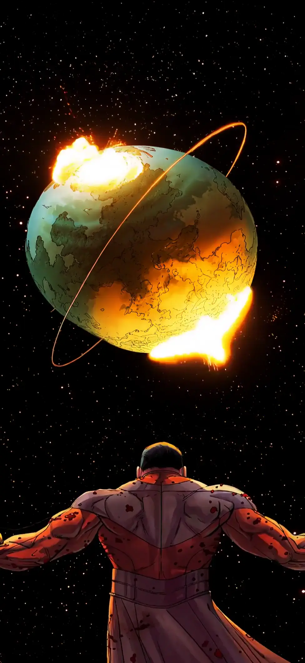 Epic Invincible Planet Destruction Comic Art Wallpaper