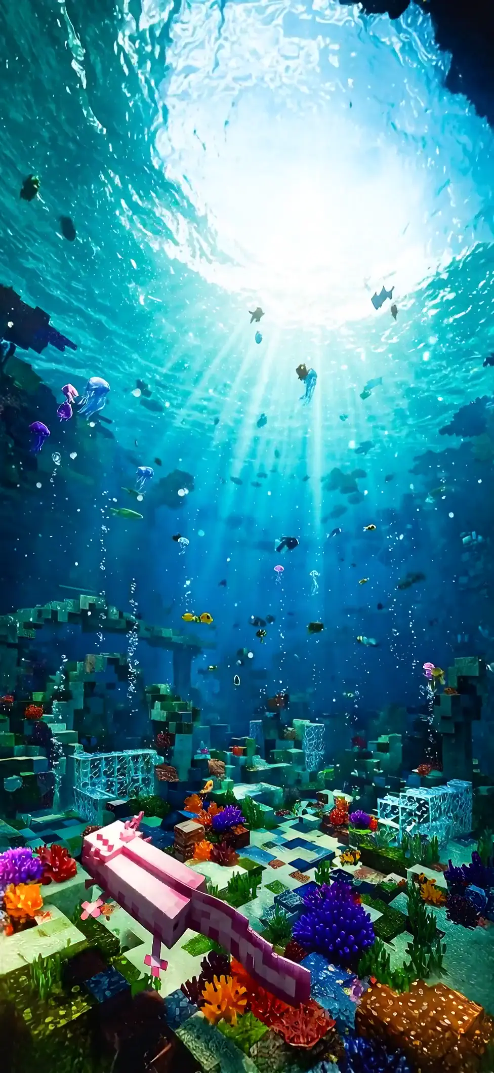 Minecraft Coral Reef Live Wallpaper in 4K for Mobile