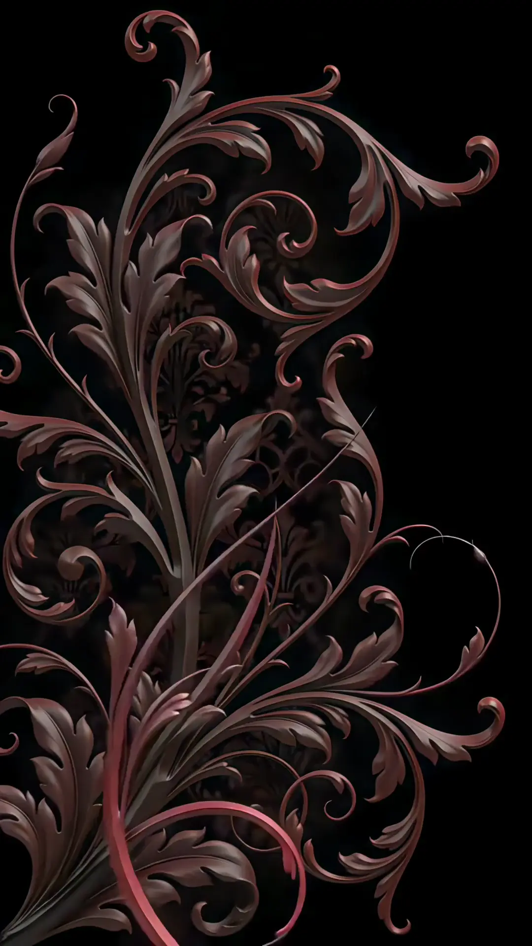 Dark Baroque Vector Flourish 4K Live Wallpaper
